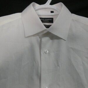 MARCO DONATELI - Slim Fit | 14.5 32-33 | Classic Long Sleeve White Dress Shirt